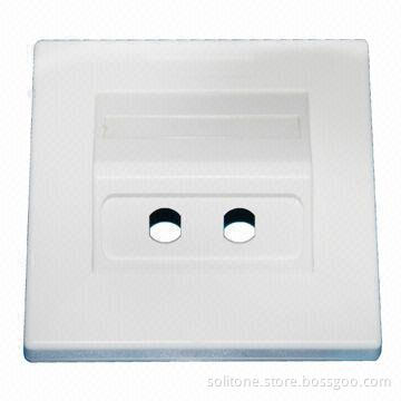 ST Fiber-optic Faceplate, Made of ABS Material, 2 Ports